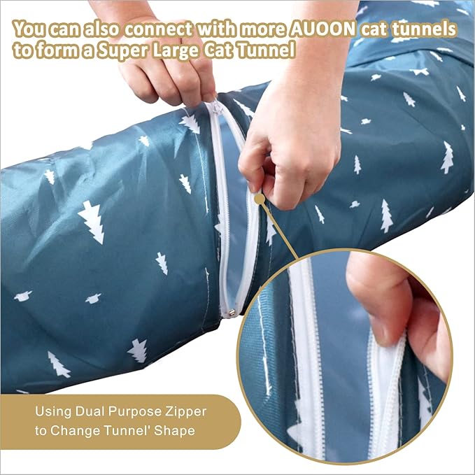 AUOON Cat Tunnel Bed with Central Mat