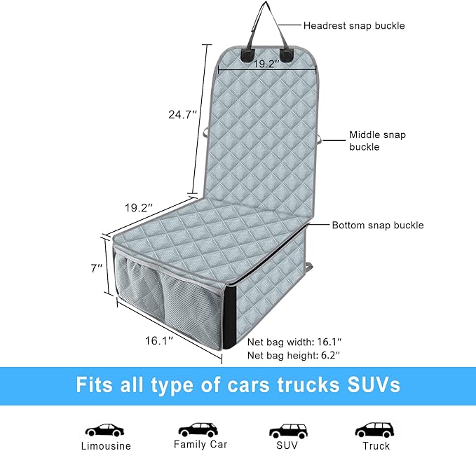 Dog Seat Cover for Front Seat (2 Packs,