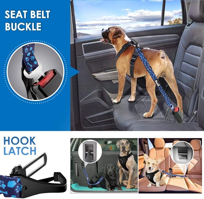 Lukovee Dog Seatbelt Leash for Cars 2 Pack