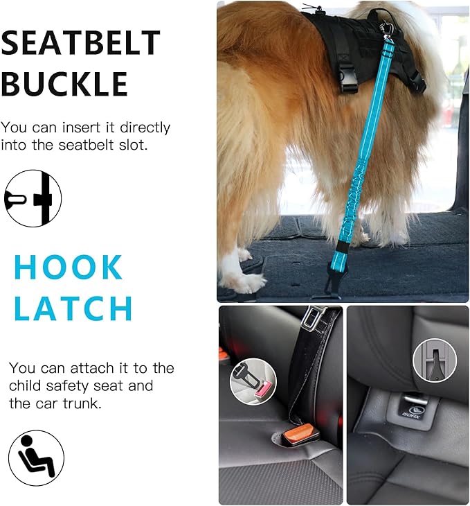 AUBELL Dog Seat Belt 3-in-1 Pet