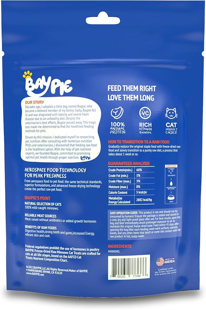 Freeze Dried Minnows for Cats & Dogs (1.5 oz)