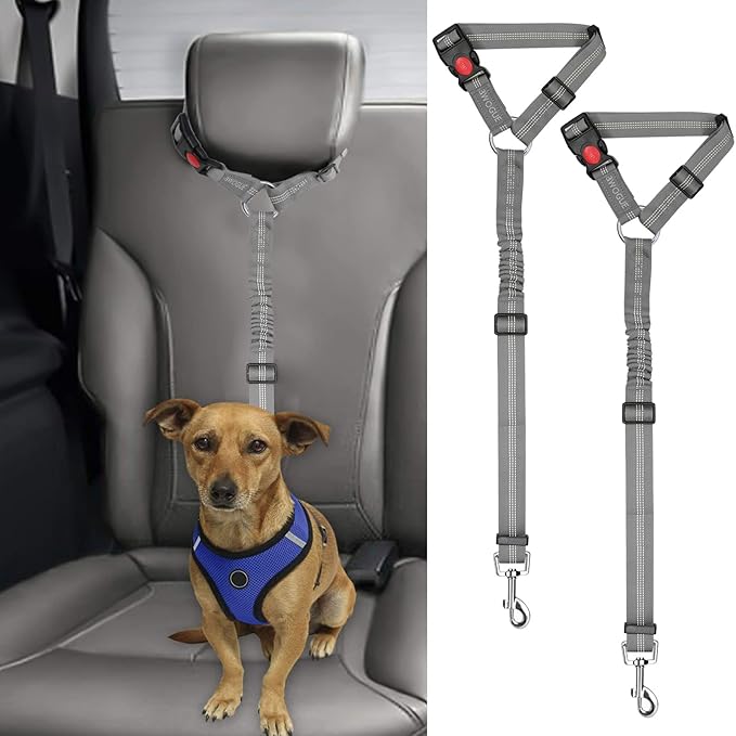BWOGUE 2 Packs Dog Cat Safety Seat Belt