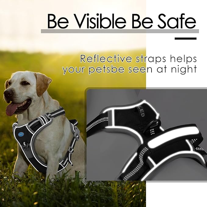 ThinkPet No Pull Harness Breathable Sport Harness with Handle-Dog Harnesses Reflective Adjustable for Medium Large Dogs