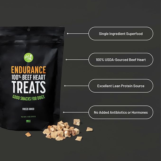 Get Joy Freeze Dried Superfood 100% Beef Heart Dog Treats 16 Ounce