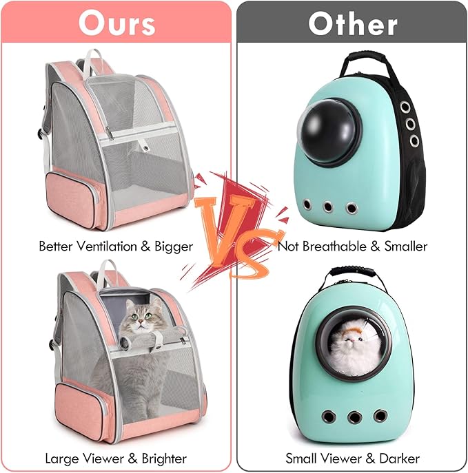 Cat Backpack Carrier 15lbs, Ventilated