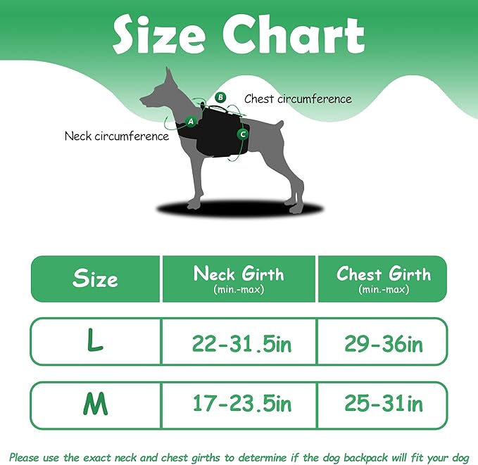 Dog Hiking Backpack for Large & Medium Dogs to Wear 4 Side