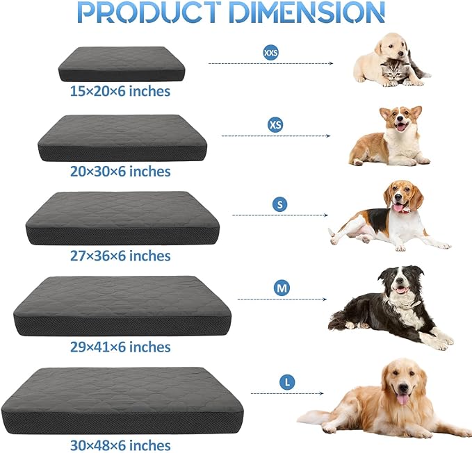 CHHKON Dog Bed Covers Replacement Washable Waterproof Pet Puppy Bed Cover for Dog(Dark Grey 41x29x6 inch)