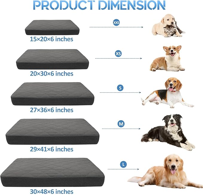 CHHKON Dog Bed Covers Replacement Washable Waterproof Pet Puppy Bed Cover for Dog(Dark Grey 36x27x6 inch)