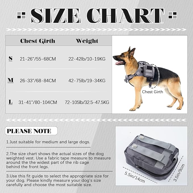 ROZKITCH Dog Backpack for Medium & Large Dogs Outdoor Hiking Camping