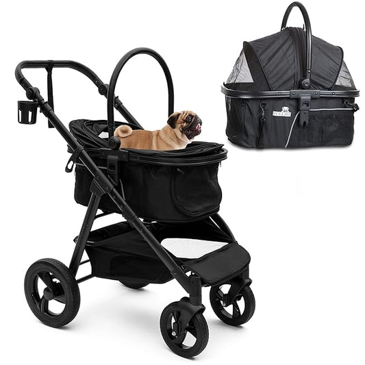 Dog Stroller Pet Cat Carrier 2-in-1 Travel