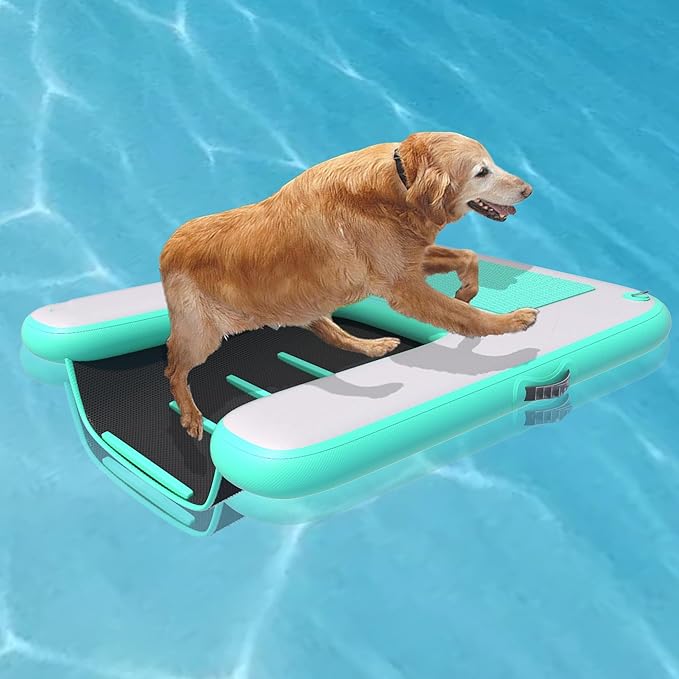 Inflatable Dog Floating Ramp Boat Dock Raft Ladder 4ft x 3ft x 4in