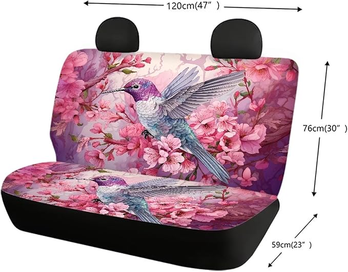 Tupalatus Set of 2 Pack Car Back Seat Covers for Womens Ladies Auto Interior Accessories Pet Dog Car Rear Bench Seat Cushion