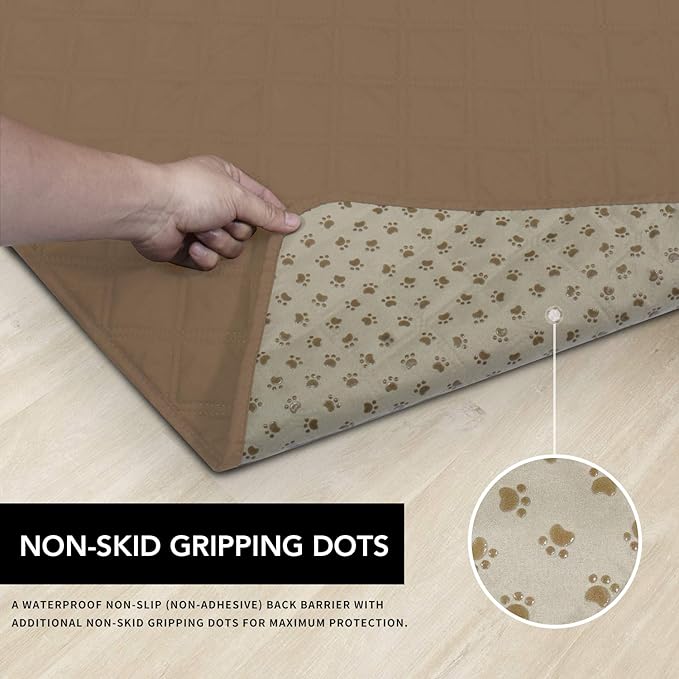 Easy-Going 100% Waterproof Dog Bed Cover, Non-Slip Pet Blanket for Furniture, Washable Couch Cover, Repleasement Sofa Cover (96X82 in,Camel)