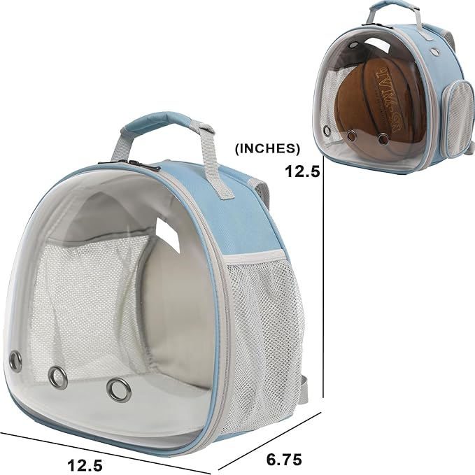 Guinea Pig Carrier,Guinea Pig Carrier for 2,Reptile Travel Carrier for Lizards Sugar Glider Hedgehog Rat Parrot Birds (Blue, Backpack+Harness Leash)