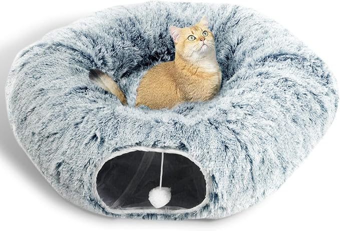 AUOON Cat Tunnel Bed with Central Mat