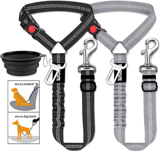 3 Piece Set Dog Seat Belt Retractable Dog