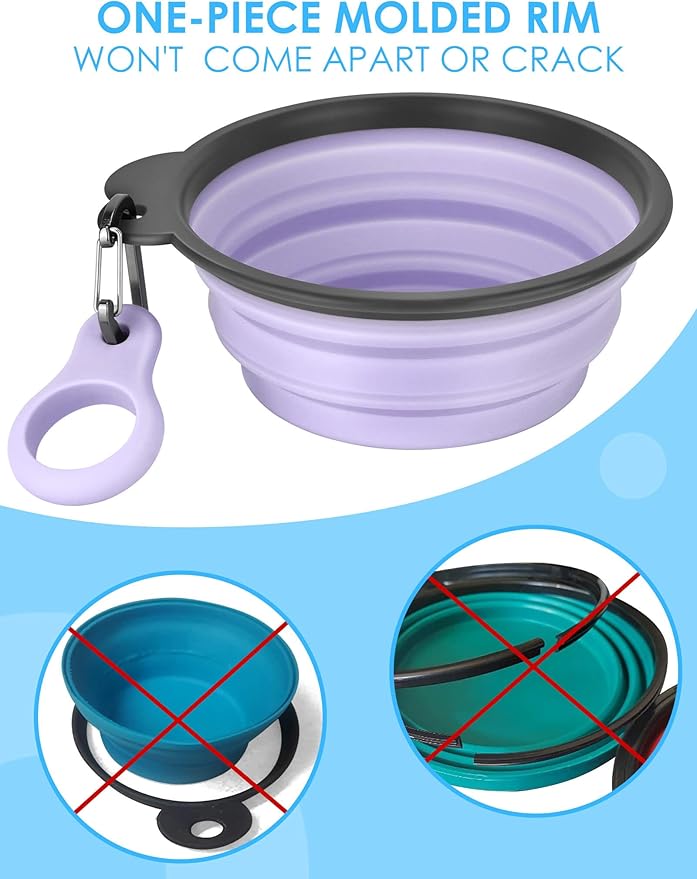 Aonkey Collapsible Dog Bowls with Bottle Carrier 2 Pack 15oz