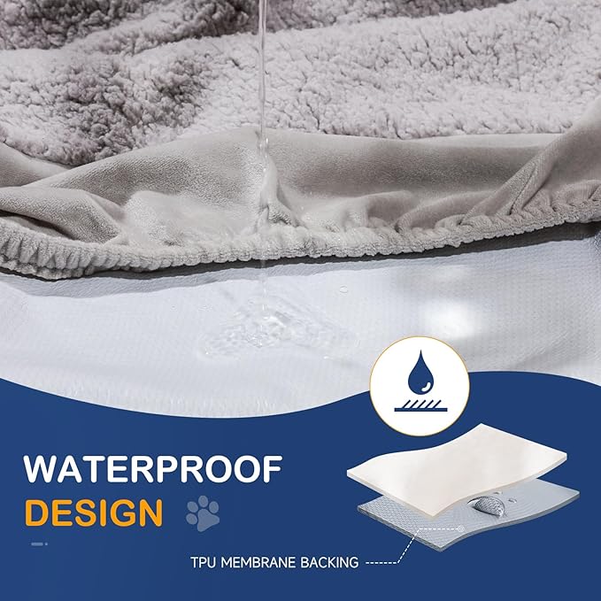 Dog Bed Cover Replacement Washable Pet Hair Easy to Clean 30x20 Inches,