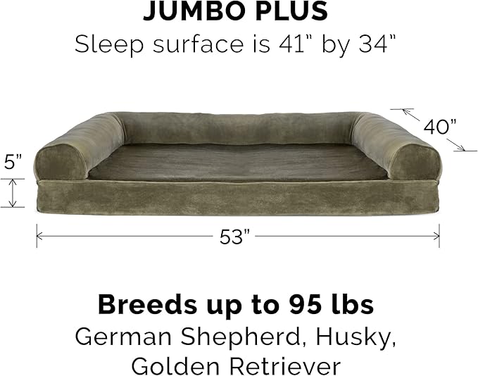 Furhaven Replacement Dog Bed Cover Faux Fur & Velvet Sofa-Style