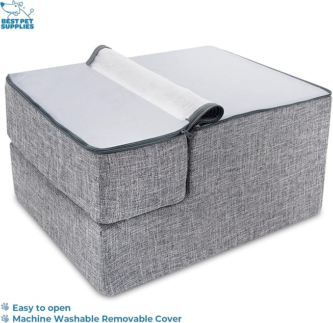 Best Pet Supplies Foldable Foam Pet Steps for Small Pets 3-Step