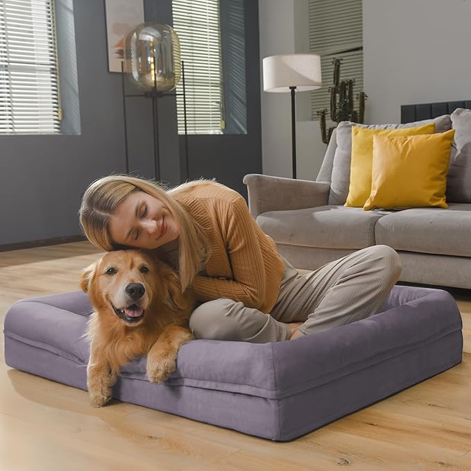 Orthopedic Washable Large Dog Bed: XLarge Dog Bed Bolster Waterproof