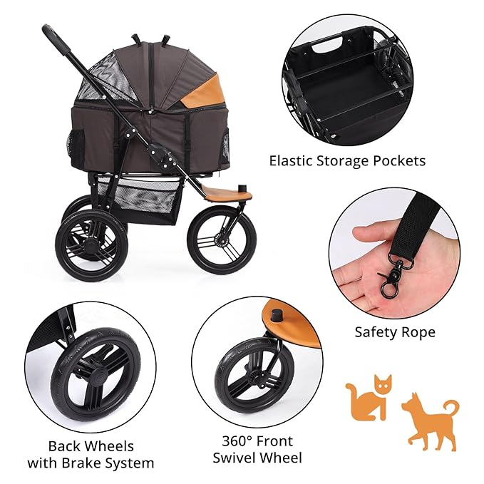 Small Pet Stroller 3 in 1 Multifunction