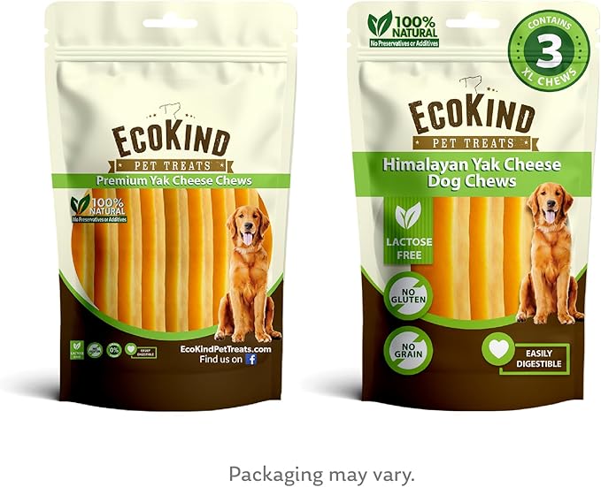 EcoKind Premium Gold Monster Yak Cheese Himalayan Dog Chew 3 Chews