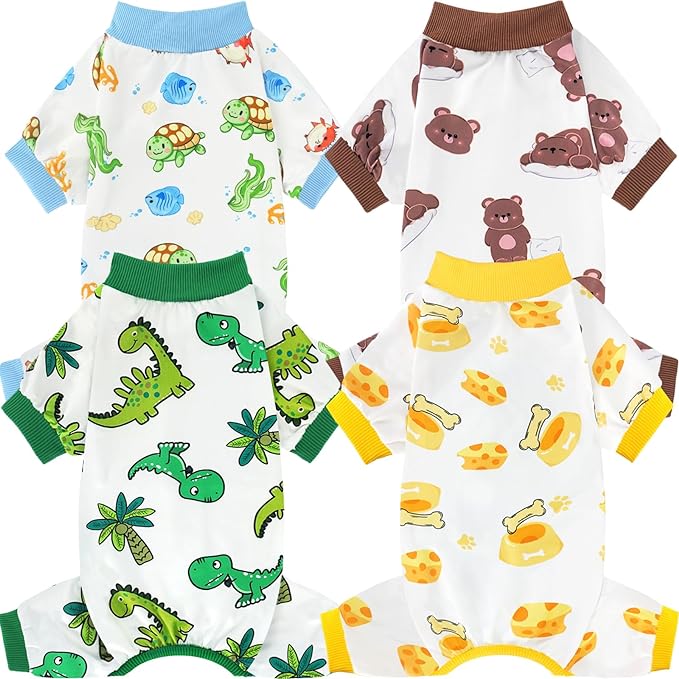 XPUDAC 4 Pack Dog Pajamas for Small Dogs Onesie-2X-Large