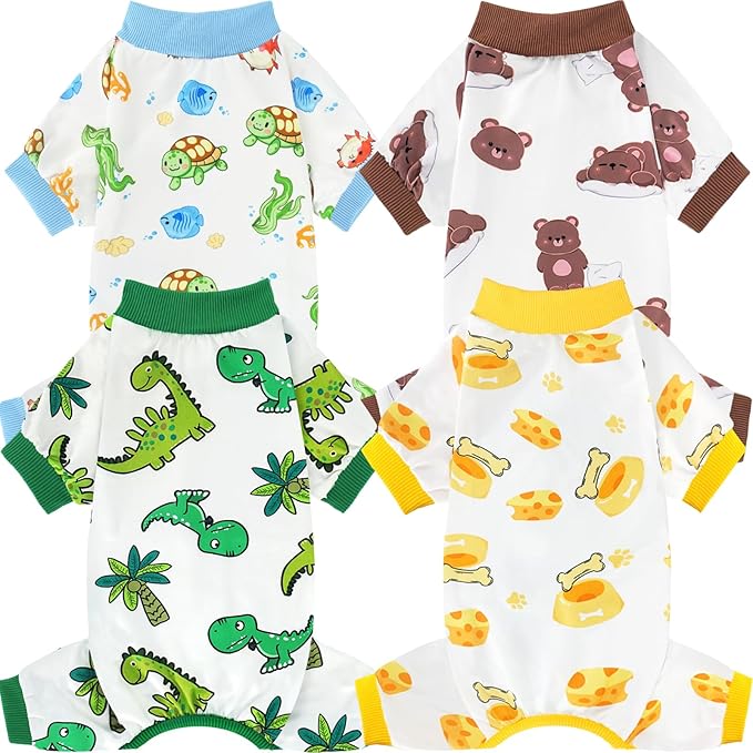 XPUDAC 4 Pack Dog Pajamas for Small Dogs