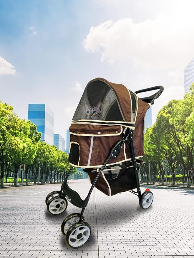 AmorosO 4 Wheels Pet Convenient Stroller