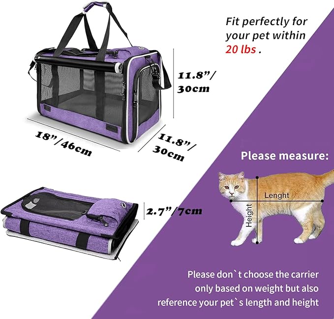 Carrying Bag for Yorkie Dog Travel Kennel Ventilated 12lb Large