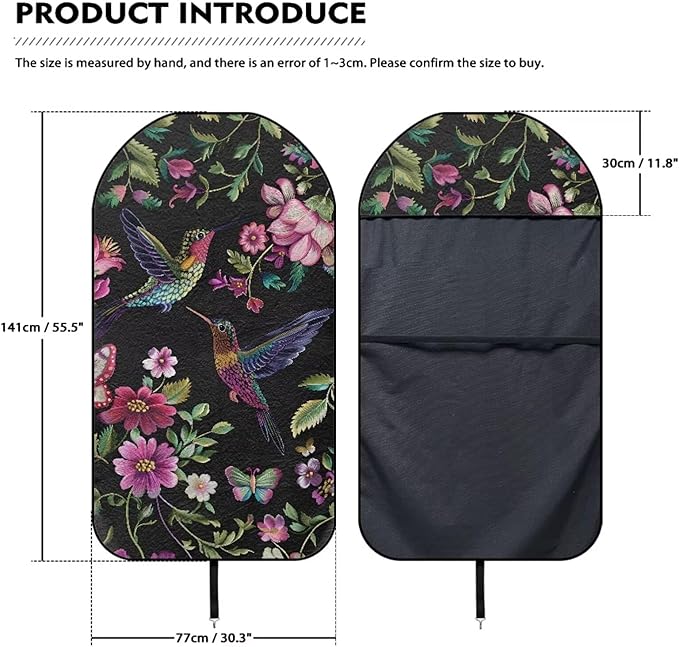 Yewattles Floral Hummingbird Waterproof Bucket Car Seat Protector