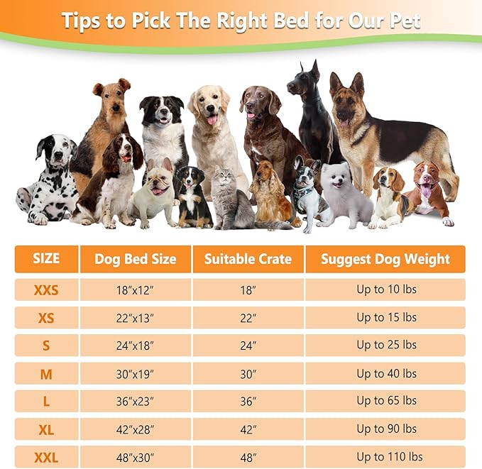 KISYYO Dog Beds for Small Dogs Deluxe Pet Beds for Crates Washable Dog Bed Mat 24 x 18 x 3 Inches,