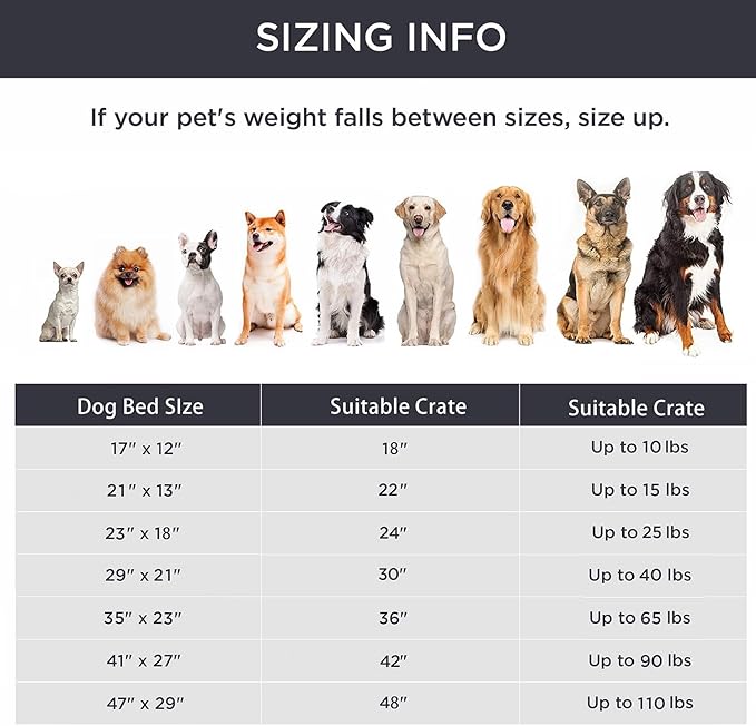 Dog Beds Crate Pad for Medium (29"x21"Grey)