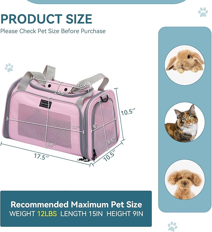 PETSFIT Cat Carrier 12 Lbs,