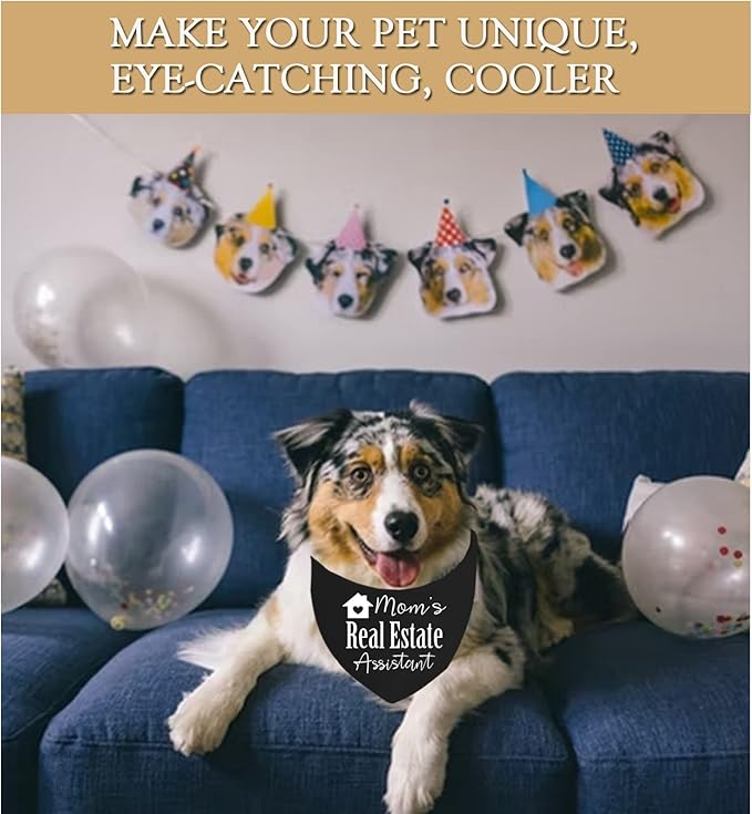 JXGZSO 1 Piece Real Estate Dog Bandana Mom's/Dad’s