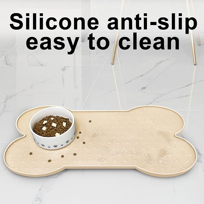 Dog Food Mat Anti-Slip Silicone Dog Bowl Mat