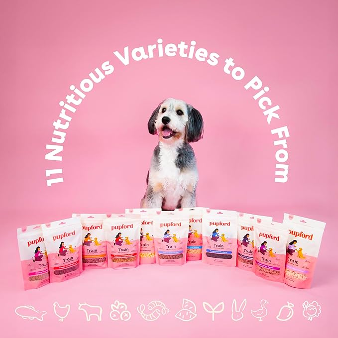 Pupford Freeze Dried Training Treats for Dogs & Puppies 1400+ Two 4 oz, 3 Pack)