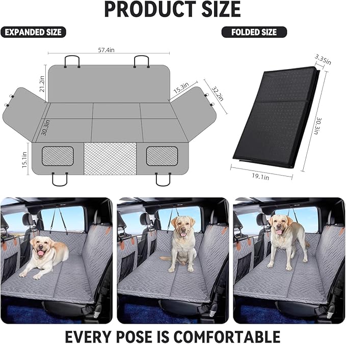 YJGF Dog Back Seat Extender for Truck F150/RAM1500/Silverado (Gray)