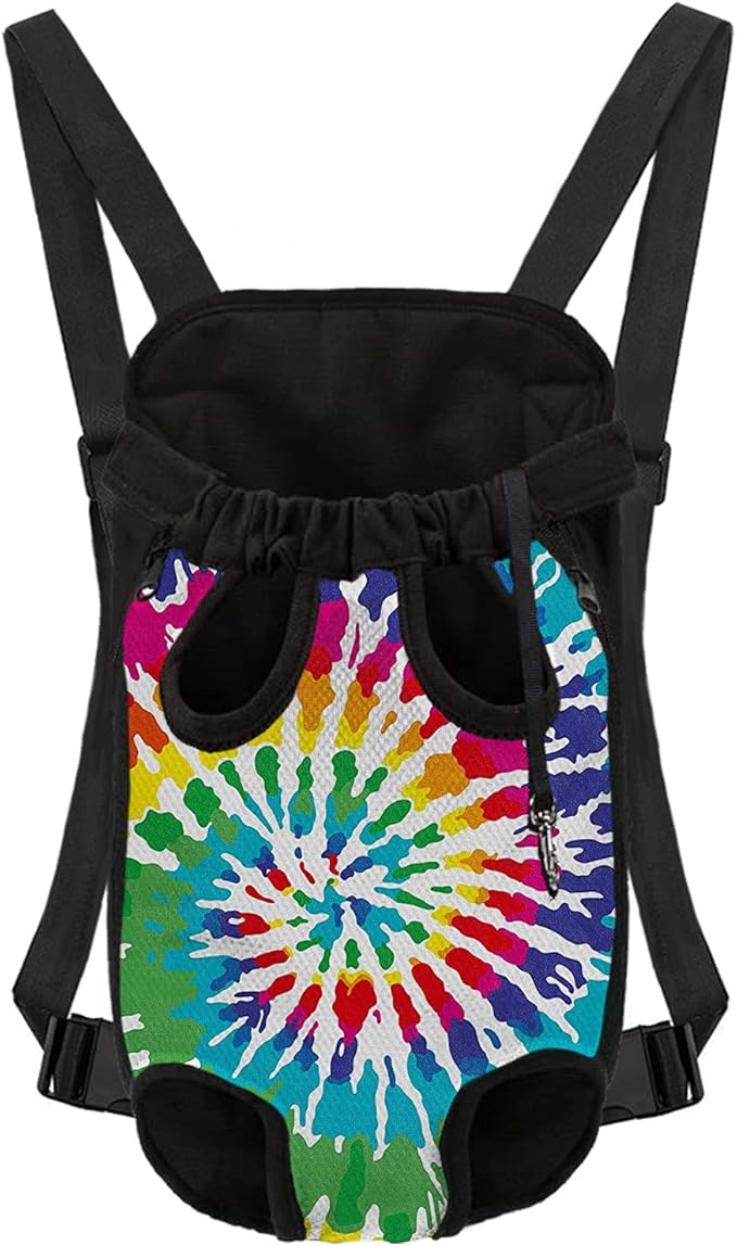 Colorful Tie-dye Style Pattern Puppy Cats Chest Sling Pouch