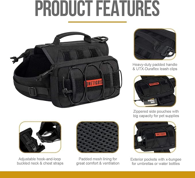 OneTigris Dog Backpack MAMMOTH for Medium & Large Dogs