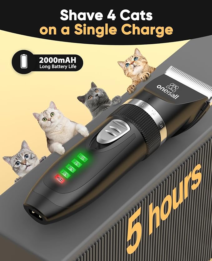 oneisall Cat Clippers for Matted Hair 2 Speed