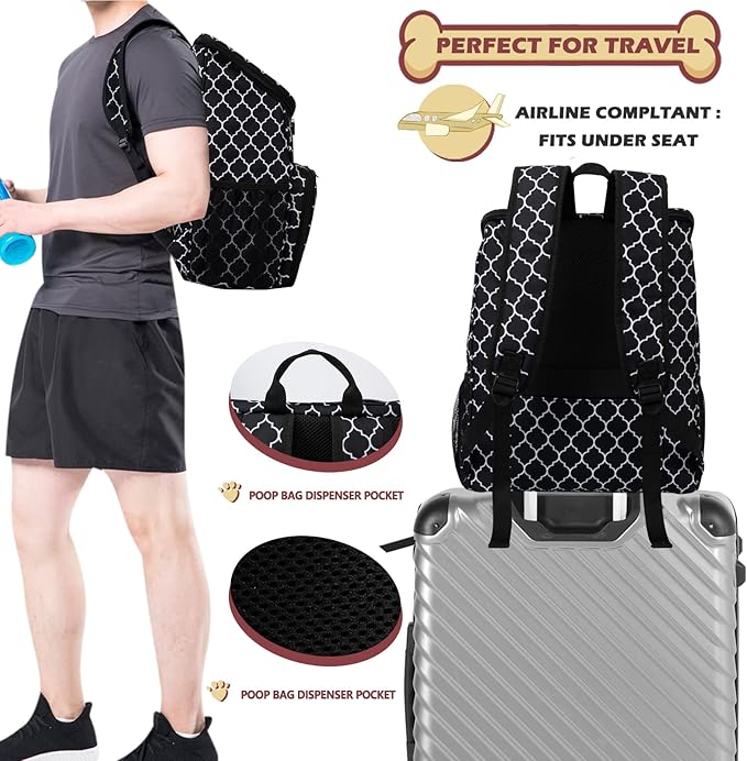 BAGLHER Dog Travel Bag Backpack 2 Silicone 2 Food