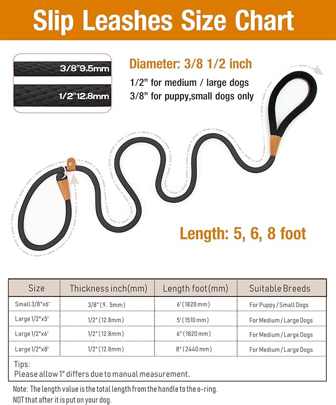 lynxking 6 FT Dog Leash Slip Lead 2
