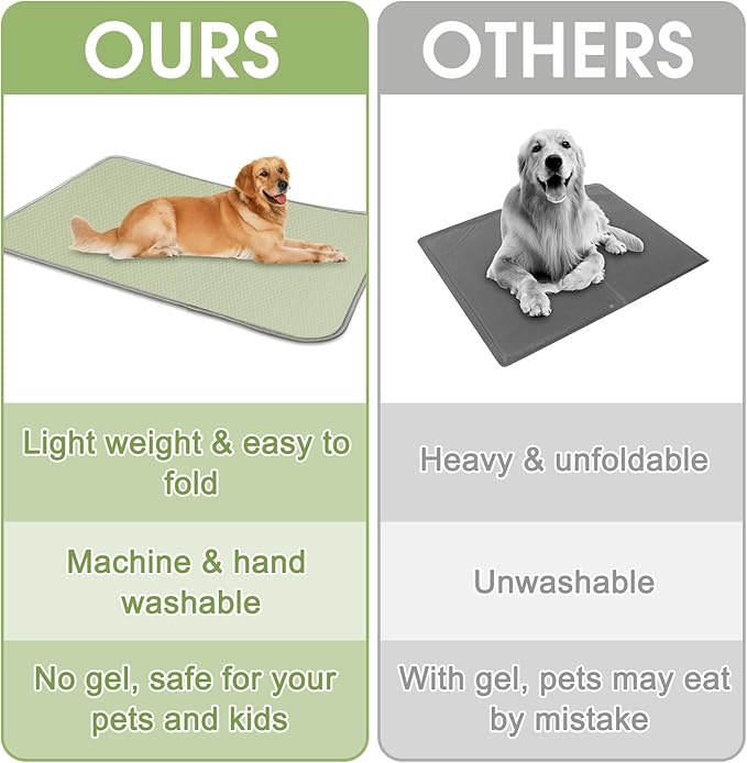 Summer Dog Cooling Mat Washable Ice Silk Self Cool Pad for Small Medium Large Dogs and Cats 59x40in)