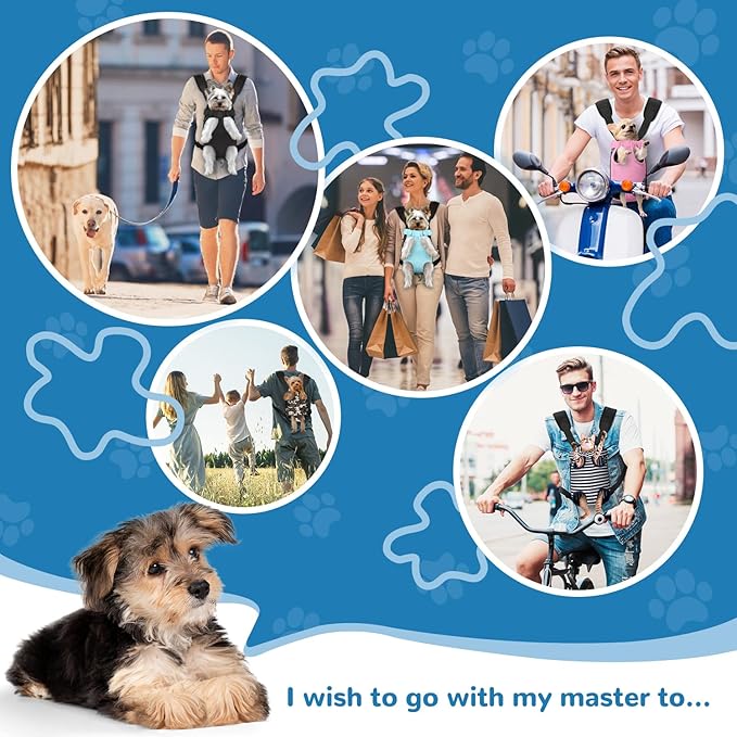 YUDODO Pet Dog Carrier Backpack Adjustable Dog Front Carrier 1), B-Sky)