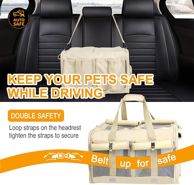 Rolling Cat Carrier on Wheels for 2 Cats 2 Small 21" x 17" x 13" Not