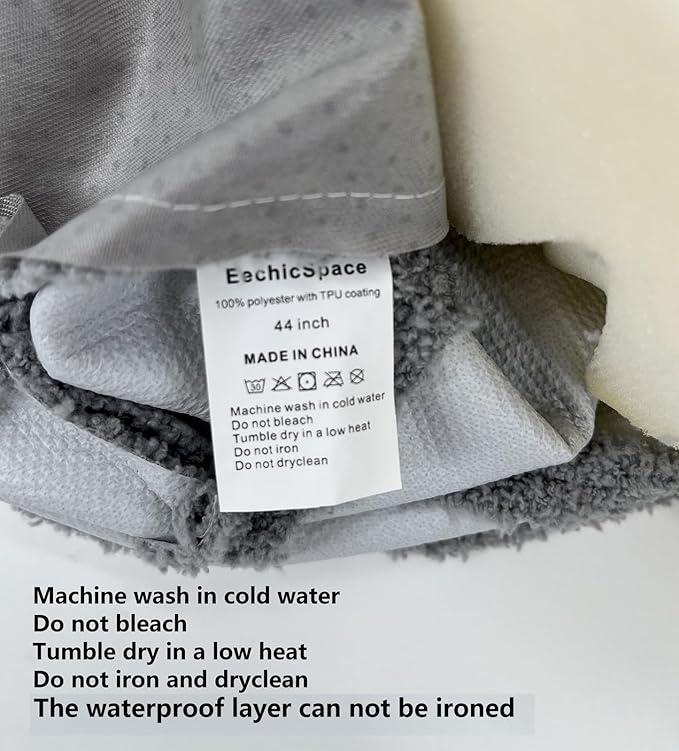 44 Inch Round Waterproof Dog Bed with Washable