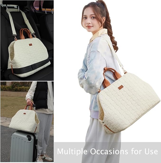 HSC PET Cats Carrier Quilted Pet Purse Soft-Sided Leisure Puppy Pups Traveling Go to Vet Pocket,11 lbs Puppy/14 lbs