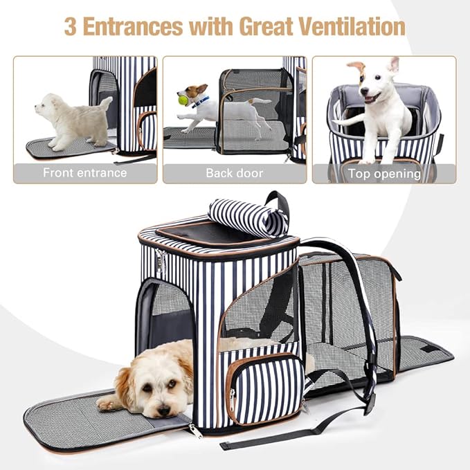 Lekereise Pet Carrier Backpack Expandable Cat Backpack for Small Dogs Cats